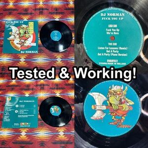DJ Norman F*ck You Up Dwarf Records 12” Vinyl Norman Harinck TESTED!